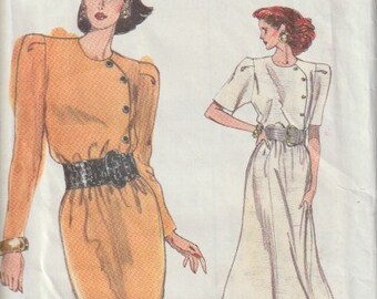 Vogue 7636 Misses'/ Misses' Petite Dress Sizes 14, 16, 18 Vintage UNCUT Pattern 1989 Rare and OOP Easy Pattern