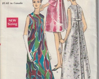 Vogue 7240 A-Line Dress in Two Lengths Size 14 Vintage UNCUT Pattern 1968 Very Rare