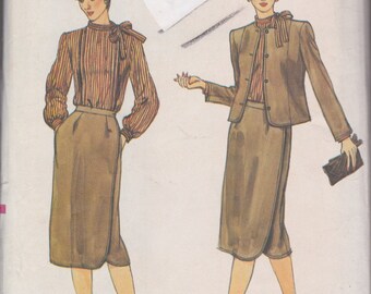 Vogue 7831 Misses' Jacket, Skirt and Blouse Size 12 Vintage UNCUT Pattern Rare