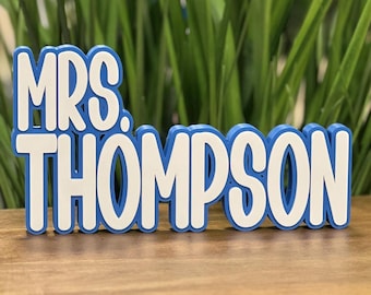 Gift for Teacher, Office Personalized Name Sign, Teacher Desk Name Sign, Desk Name Plate, Custom Gift, Custom Desk Name Sign