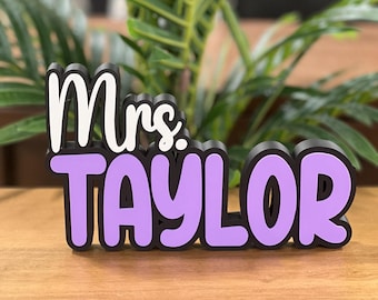 Teacher Gift, Desk Name Sign, Male Teacher Gift, Custom Office Gift, Personalized Name Plate