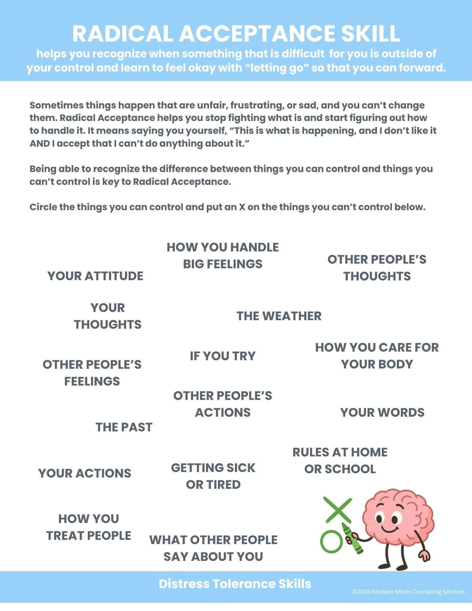 DISTRESS TOLERANCE Skills Pack DBT for Kids - Etsy