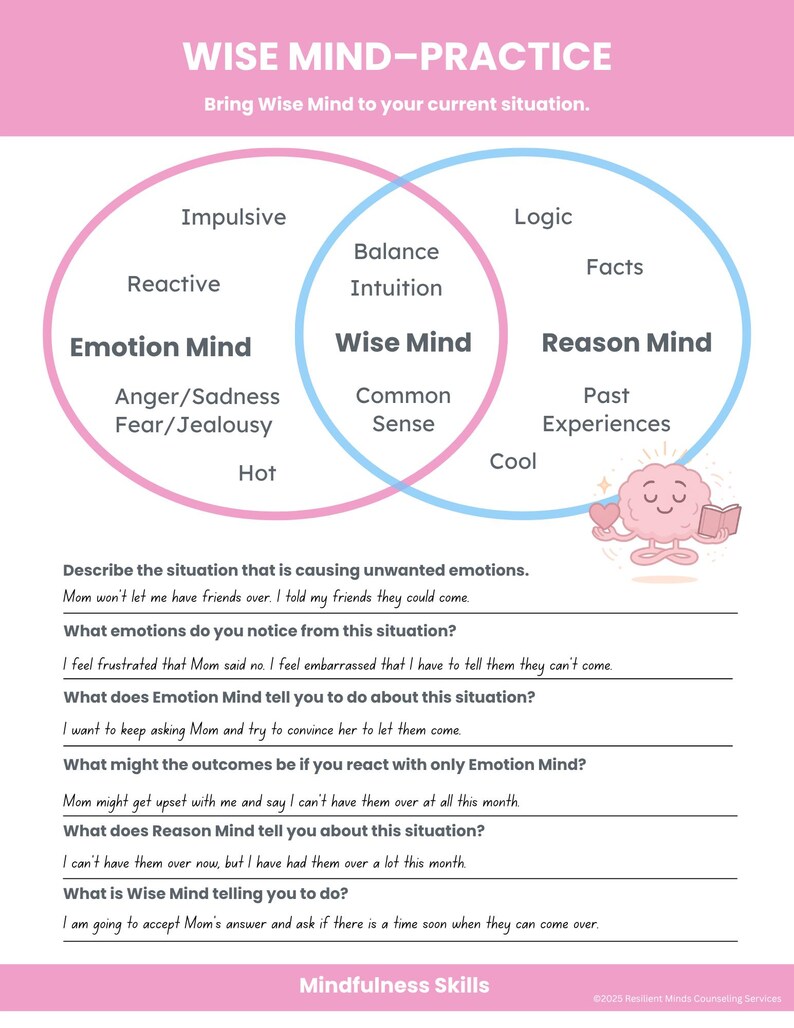 MINDFULNESS SKILLS DBT Skills for Kids - Etsy