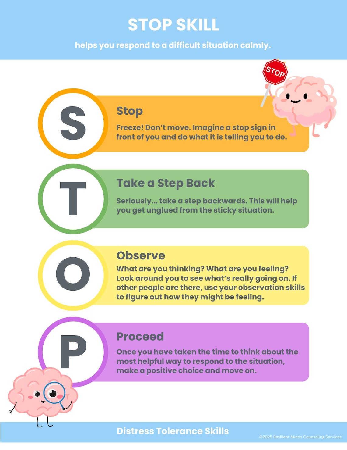 STOP Skill DBT for Kids - Etsy