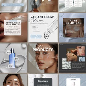 Skincare Instagram Templates | Esthetician Instagram Template | Dermatologist Templates | Skincare Social Media | Skincare Posts | Beauty
