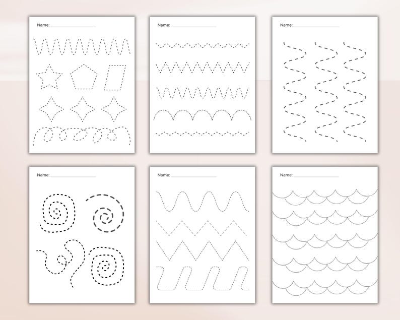 20 Preschool Line Tracing Worksheets Bundle. Printable Line Trace Page ...