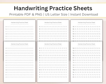 Hojas de trabajo imprimibles para trazar el alfabeto: práctica de escritura a mano (PDF y PNG)