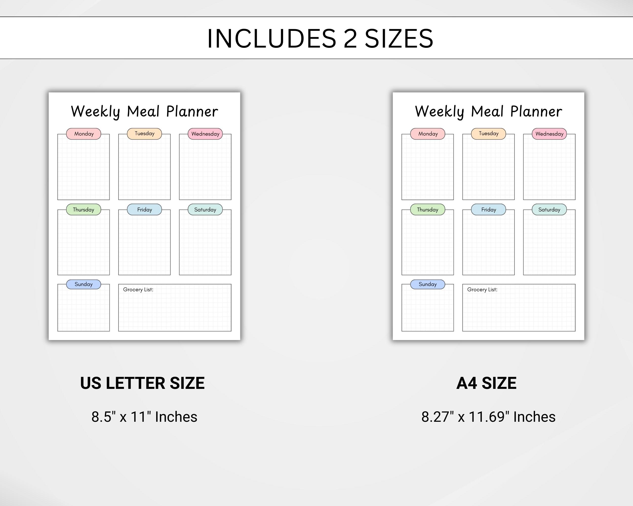 Printable Weekly Meal Planner PDF | Meal Plan Template | Food Planner ...
