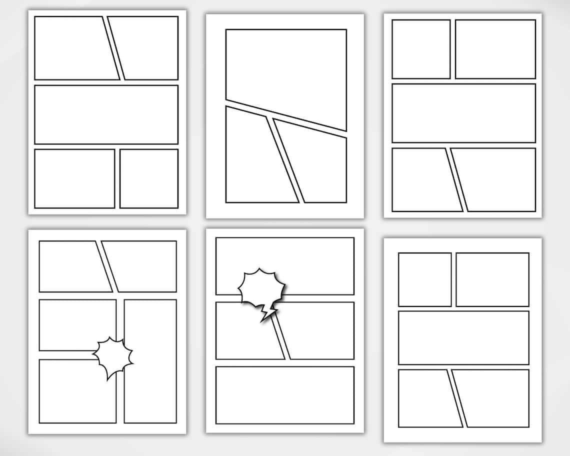 Printable Blank Comic Book Template Comic Drawing Book Digital Comic