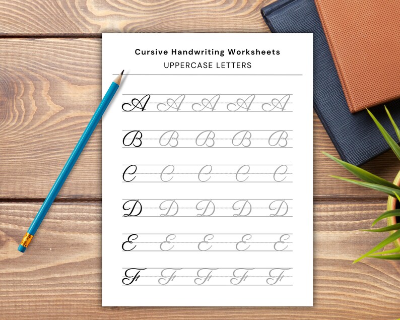 Cursive Handwriting Worksheets. Printable Cursive Worksheets. Uppercase