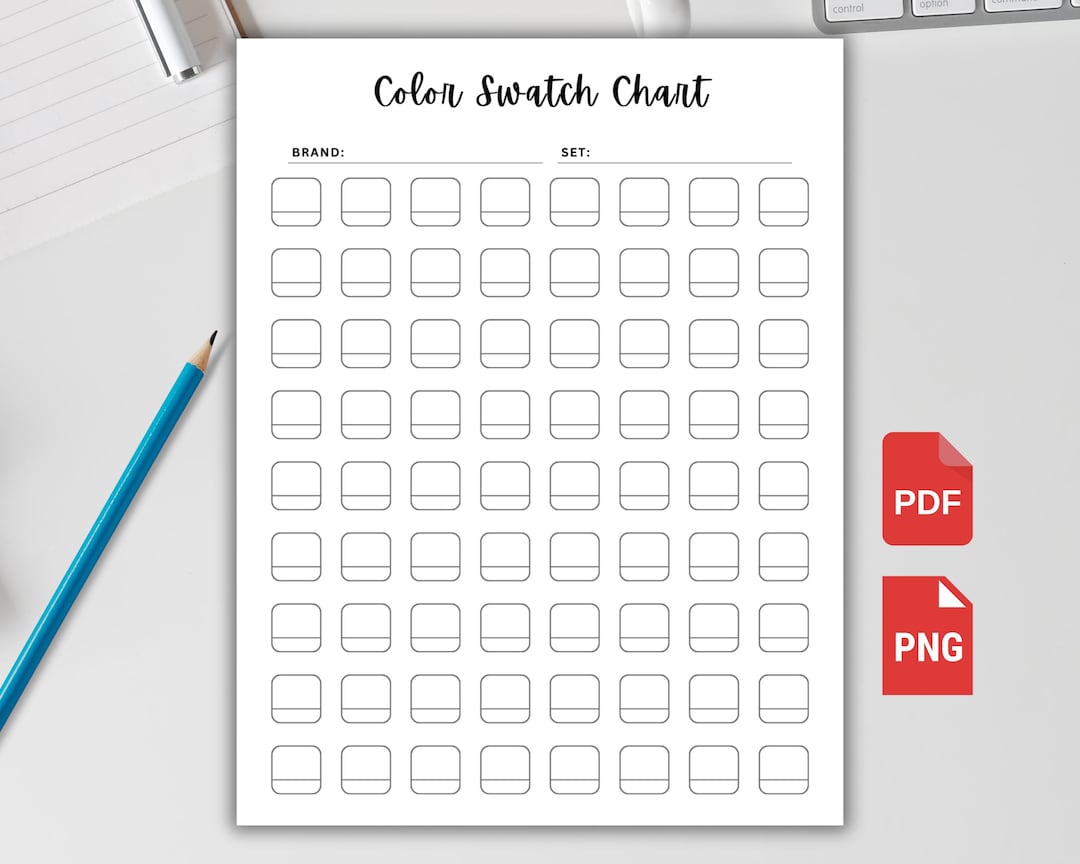 Coloring Swatch Chart PRINTABLE PDF, Marker Color Sheet, Color Palette ...