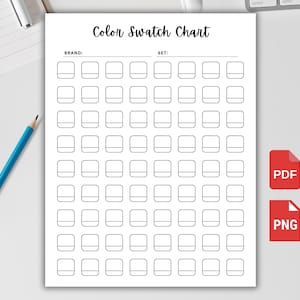 Coloring Swatch Chart PRINTABLE PDF, Marker Color Sheet, Color Palette Swatch Sheet, Marker Test, Color Test, Digital Instant Download