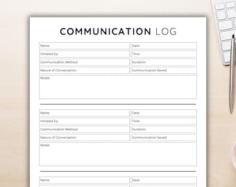 Printable Communication Log. Call Tracker PDF. Phone Call Log Small Business. Parent Communication Log. Communication Tracker