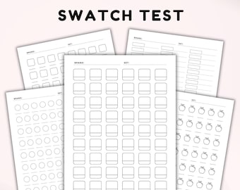 Color Swatch Chart Printable, Printable Marker & Pencil Swatch Pages, Test and Label Colors, Blank Color Swatches Sheets, Color Chart, PDF