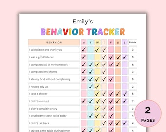 Behavior and Chore Chart, Behavior Chart for Kids At Home, Behavior Chart Printable, Daily Behavior Chart, Kid Behavior Charts, Reward Chart