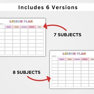 Two's Lesson Plan Chart PRINTABLE Weekly Lesson Plan for Preschool Homeschool Teacher Planner ...