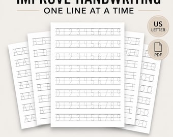 Printable Alphabet & Number Tracing Sheet, Preschool and Kindergarten Handwriting Practice, Letter Number Worksheets, PDF