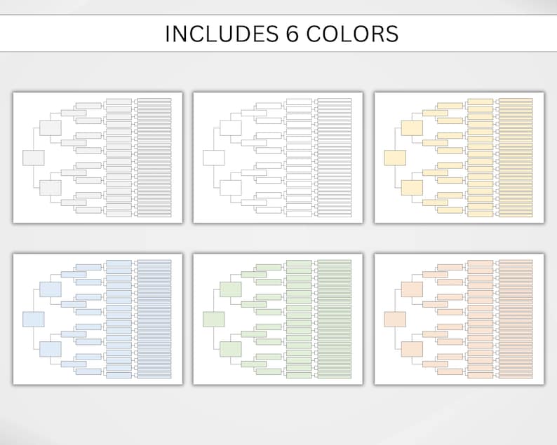 6 Generations Family Tree Chart. Printable Family Tree Templates ...