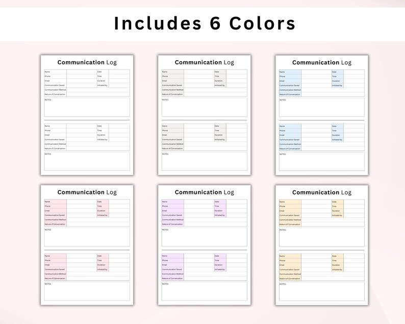 Printable Communication Log. Call Log Template. Parent Communication ...