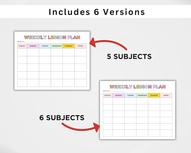 Lesson Column Printable Weekly Lesson Plan for Preschool. Homeschool Teacher Planner ...