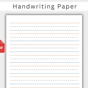 Handschriftpapier afdrukbaar. Kinderen gelinieerd papier. Oefen met schrijfpapier. Werkbladpagina's voor schrijfoefeningen. Pdf direct downloaden