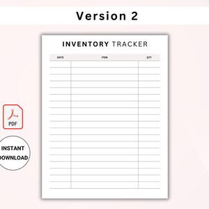Puede incluir: Un rastreador de inventario imprimible con columnas para la fecha, el art&iacute;culo y la cantidad. El rastreador est&aacute; dise&ntilde;ado para organizar y administrar el inventario.