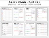 10 Food Diary. Daily Food Journal. Calorie Tracker. Daily Calorie Counting. Meal Journal. Daily Food Planner. Food Log Digital Printable PDF