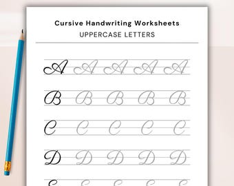Cursive Handwriting Worksheets. Printable Cursive Worksheets. Uppercase, Lowercase. Handwriting Practice sheets. Writing Practice. PDF