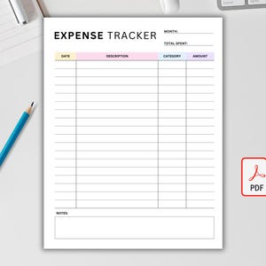 Expense Tracker Printable Spending Tracker Monthly Budget Planner Financial Planner Accounting Ledger Book Instant Download PDF