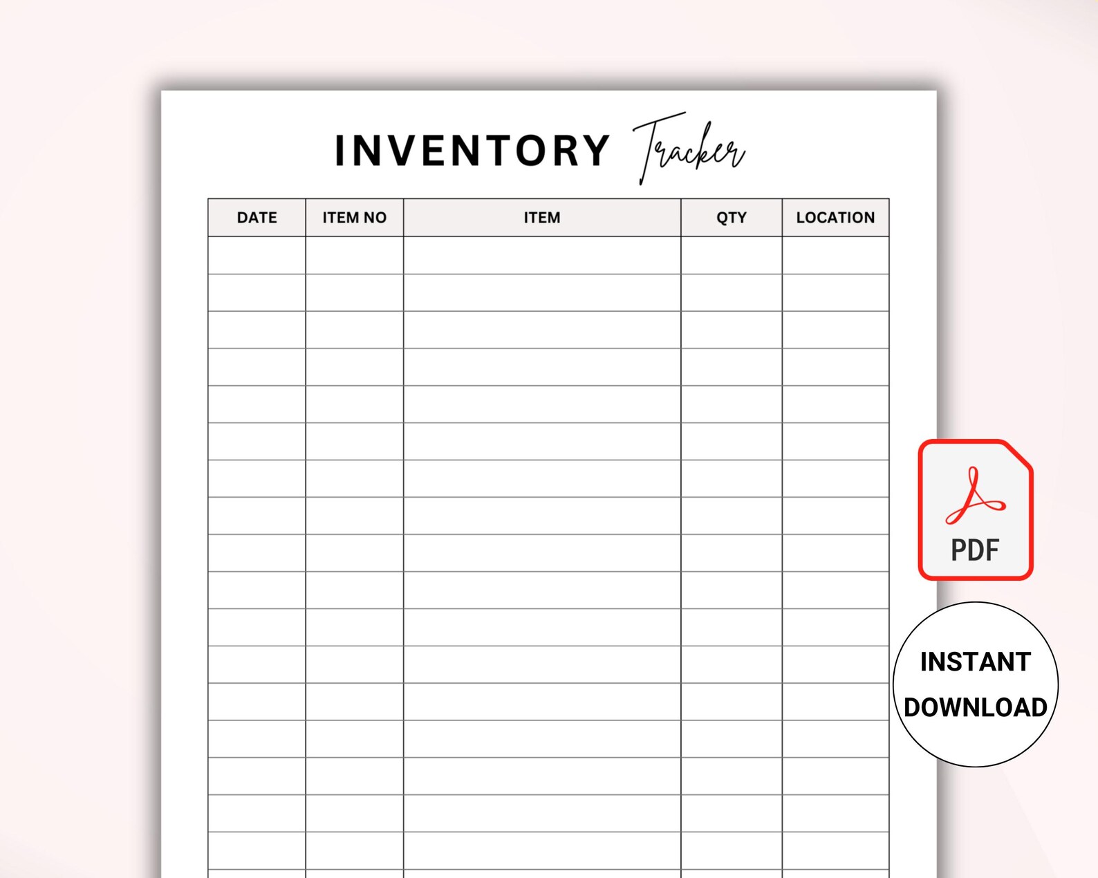 Printable Inventory Tracker | Small Business Product Organizer | PDF ...