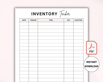 Druckbare Bestandsverfolgung | Produkt-Organizer für kleine Unternehmen | PDF Lager Log Digitaler Download | Angebots-Manager Template