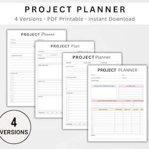 4 Project Planner. Project Timeline Tracker. Project Management for Work. Tasks To Do List. Work Productivity for Business. PDF