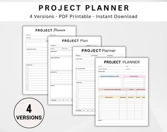 4 Project Planner. Project Timeline Tracker. Project Management for Work. Tasks To Do List. Work Productivity for Business. PDF