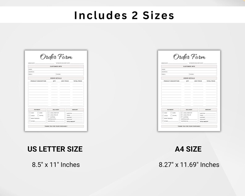 Editable Order Form Canva, Custom Craft Business Order Form, Small ...