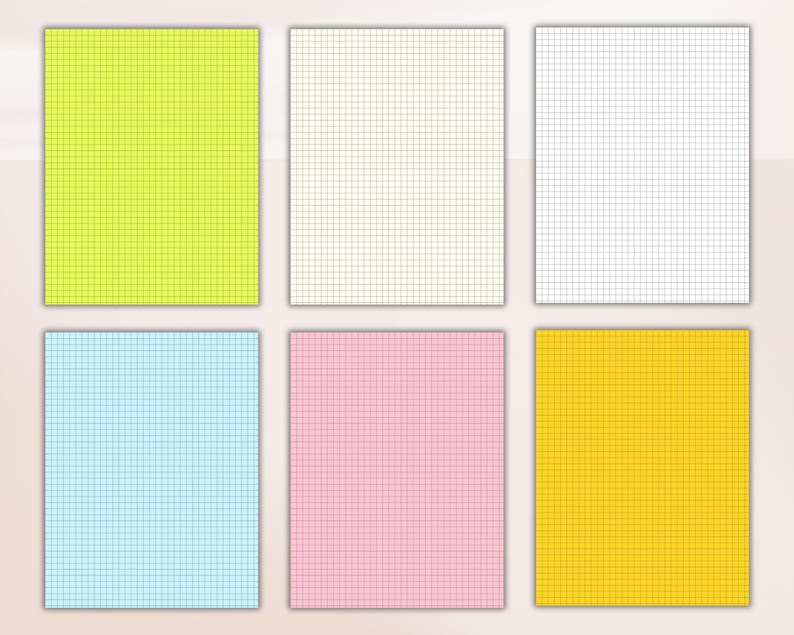 Graph Paper Template Printable PDF, Graph Grid Paper Bundle, Dot Grid ...