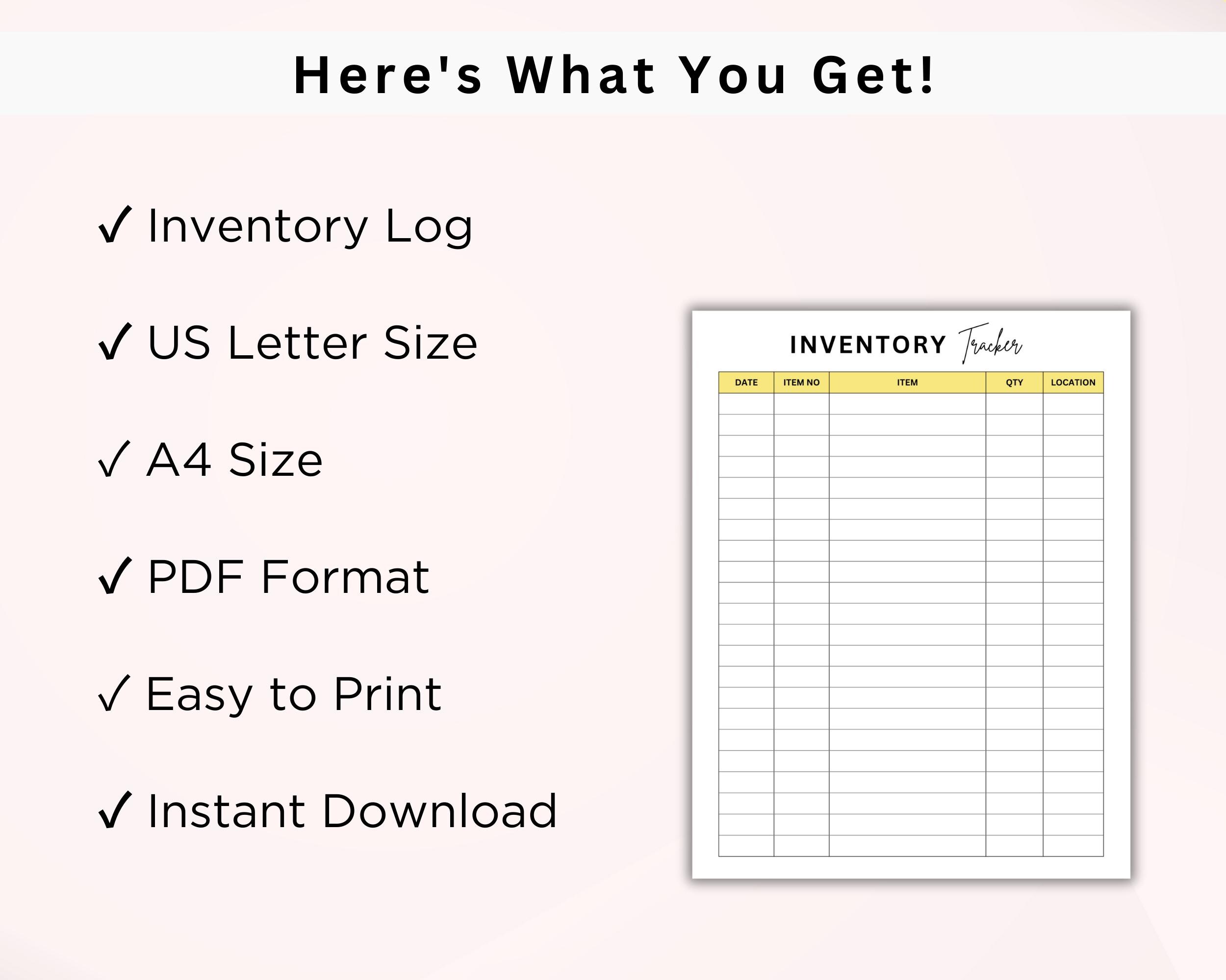 Printable Inventory Tracker | Small Business Product Organizer | PDF ...