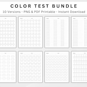 Kleurstaalkaart Afdrukbare blanco kleurenkaart Kleurstaalsjabloon Pagina kleurstaal Kleurstaal bladsjabloon Direct downloaden pdf, png