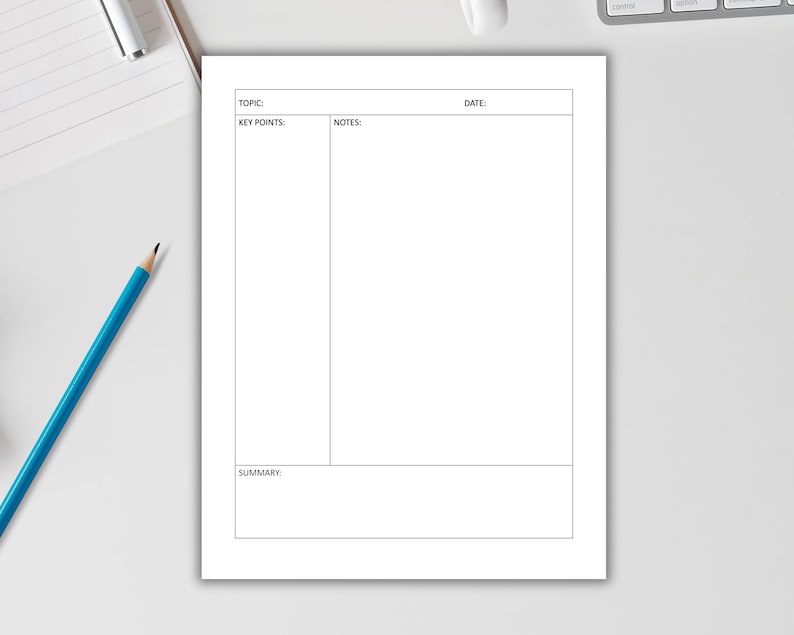 Printable Cornell Notes Paper. Cornell Notes Taking. Cornell Notes ...