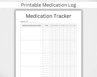 Printable Medication Log. Medication Tracker. Medication Intake Reminder. Medication List Template. Medication Schedule. PDF