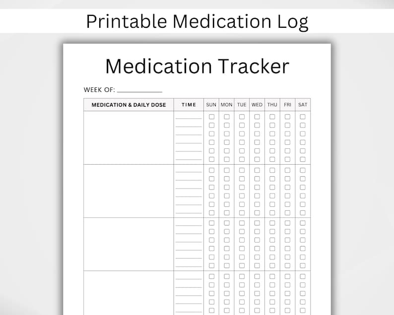 Printable Medication Log. Medication Tracker. Medication Intake ...