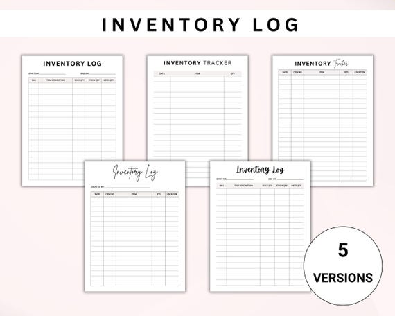 5 Inventory Tracker Bundle. Business Product Inventory List. Inventory Management Form. Inventory Sheet. Inventory Organizer. Printable PDF