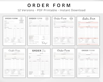 Editable Purchase Order Form Template, Printable Business Order Form, Canva Template, Instant Download