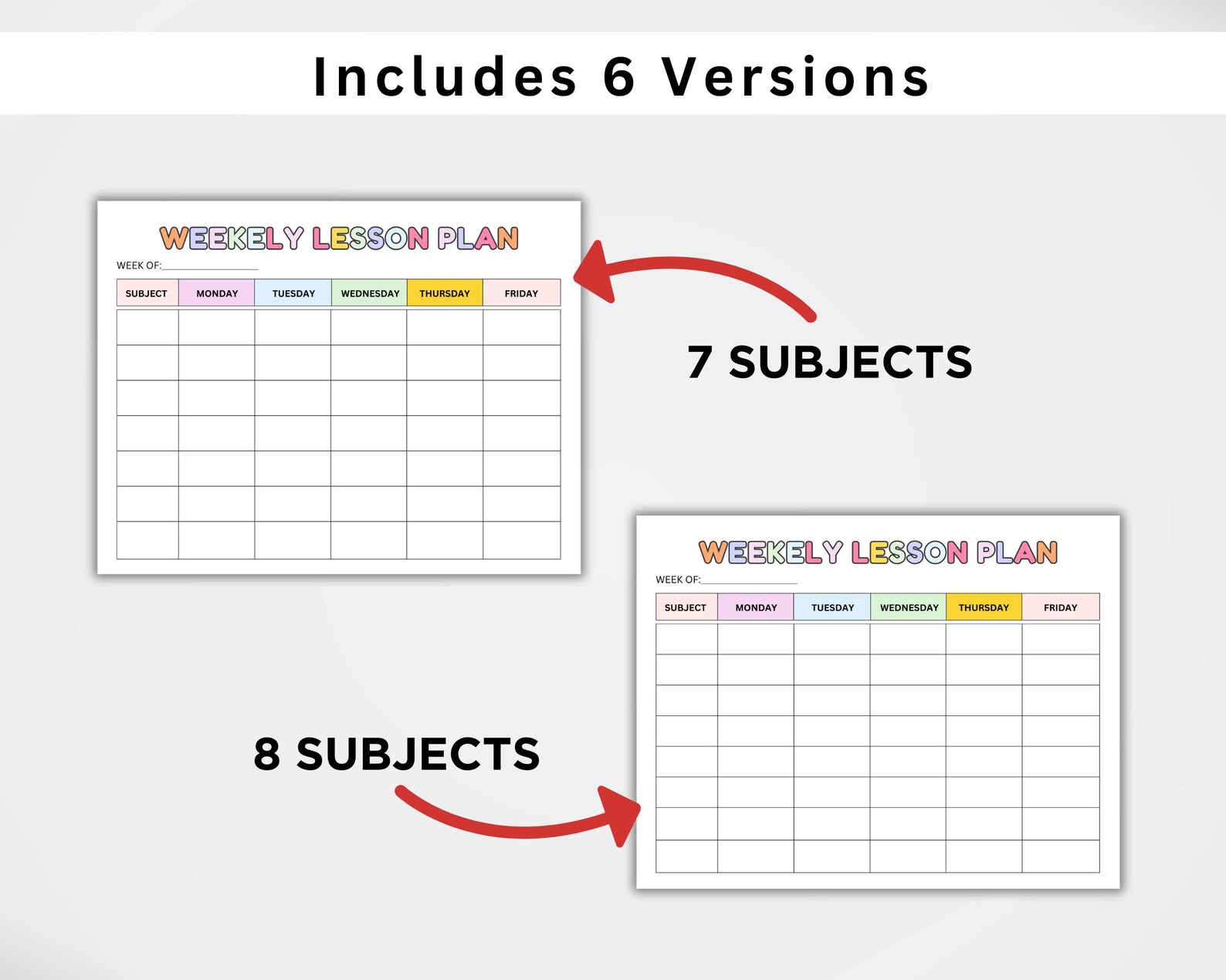 Printable Weekly Lesson Plan for Preschool. Homeschool Teacher Planner ...