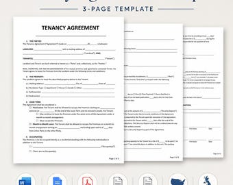 Simple Tenancy Agreement, Printable Rental Agreement and Residential Lease Form, Microsoft Word, Google Docs & PDF