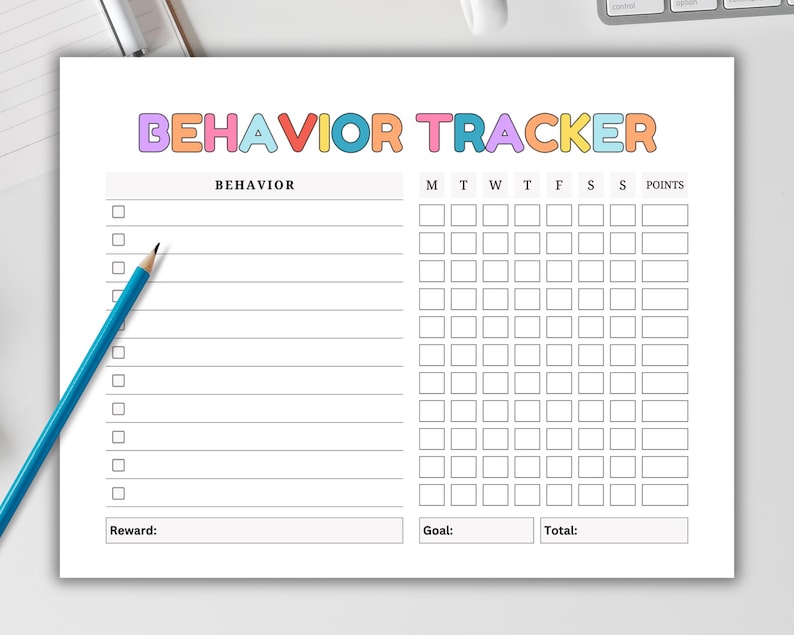 Behavior Tracker for Kids Printable Good Behavior Chart Behavior
