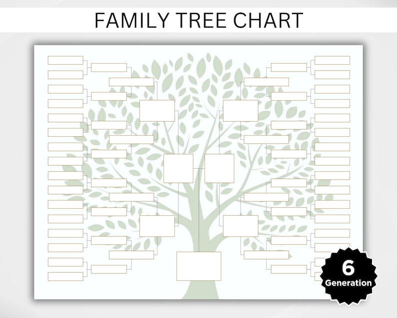 Printable Family Tree Template Family Tree Chart Family Reunion Gift Printable Family Tree Template Family Tree Chart Family Reunion Gift