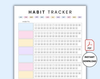 Täglicher Habit Tracker druckbar, Routine-Tracker, alltäglicher Habit-Tracker Goodnotes & Notability kompatibel, PDF, sofortdownload
