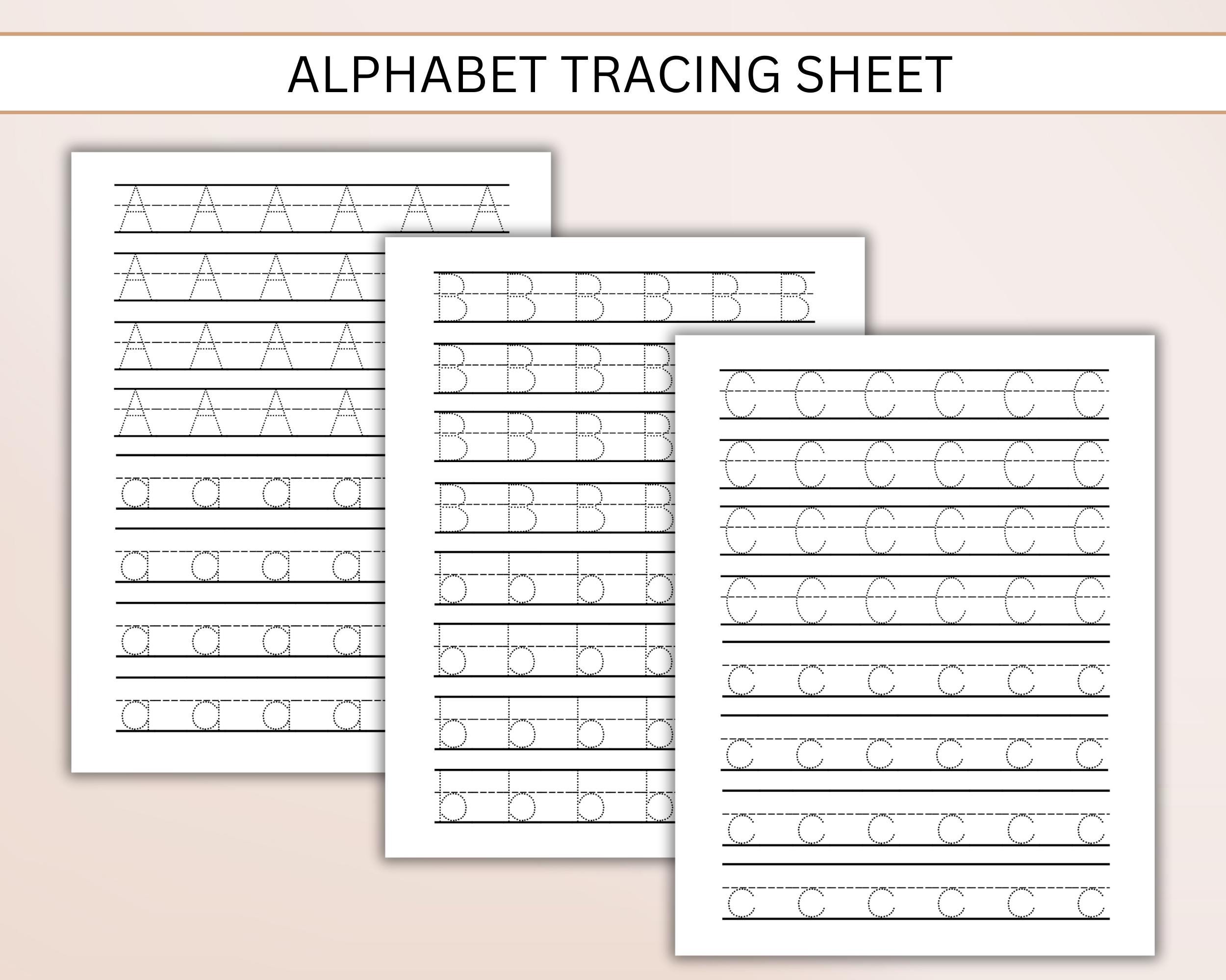 Printable Alphabet & Number Tracing Sheet Handwriting Practice Number ...