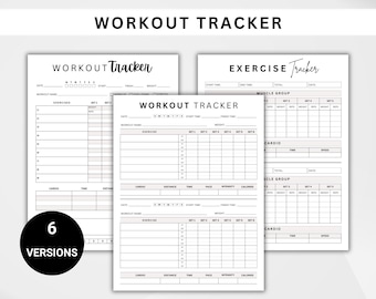 Registro degli allenamenti stampabile in PDF, tracker degli esercizi, registro giornaliero di fitness, pianificatore di allenamenti, diario di fitness in palestra
