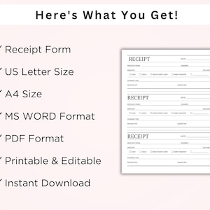 K&ouml;nnte beinhalten: Eine druckbare Quittungsvorlagen in den Formaten US Letter und A4. Die Vorlage ist in den Formaten MS Word und PDF verf&uuml;gbar, wodurch sie einfach zu bearbeiten und zu drucken ist. Das Quittungsformular enth&auml;lt Felder f&uuml;r Datum, Betrag, Zahlungsmethode und Unterschrift.